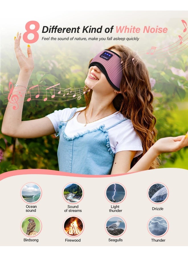 LC-dolida Sleep Headphone, Bluetooth Wireless White Noise Sleeping Eye Mask, 3D Breathable Sleep Mask with Timer for Sleeping Travel Relaxation, Meditation, Cool Gadgets for Women Man - Image 2